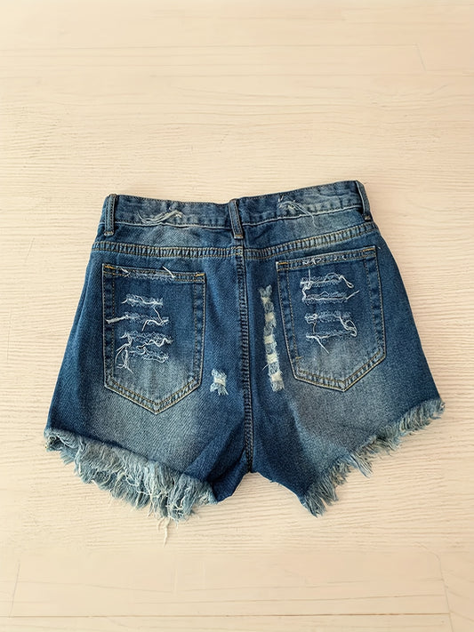 Women's Denim Shorts - Distressed With Pockets – Regular Fit – main product image