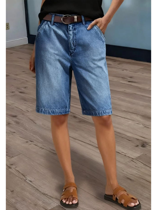 Women's Denim Shorts - Multi Pocket – Blue – Blue option – main product image