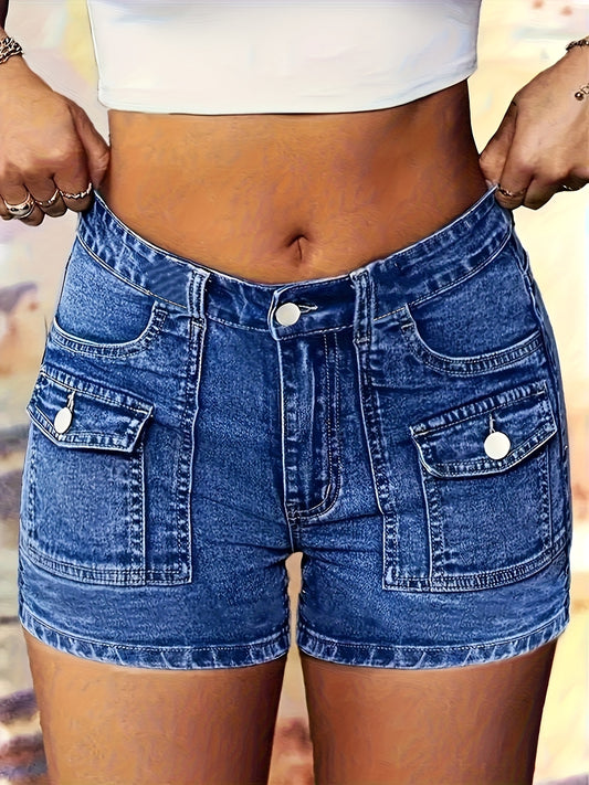 Women's Denim Shorts - Pockets Regular Fit – Blue option – main product image