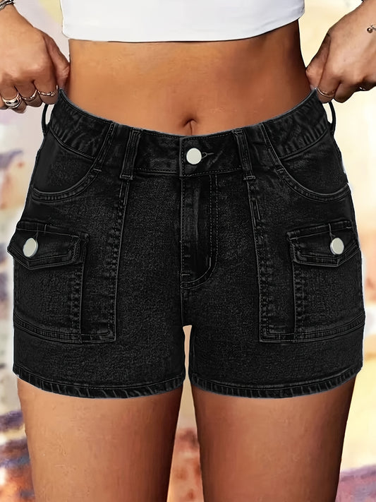 Women's Denim Shorts - Regular Fit With Pockets – Blue option – main product image