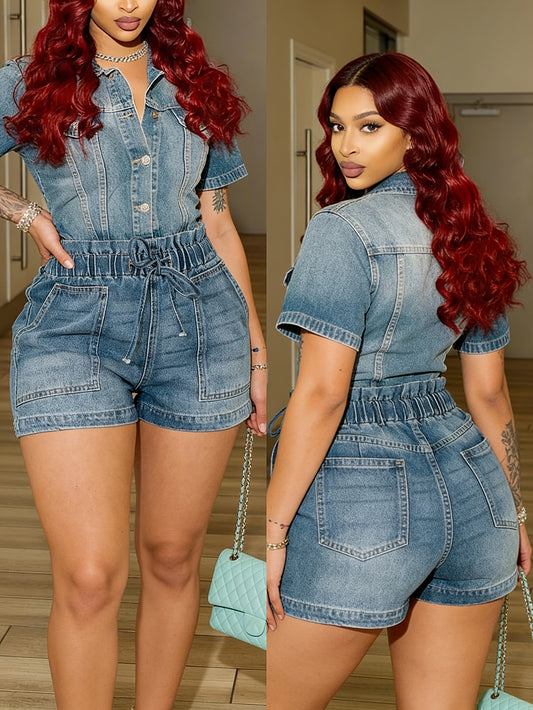 Women's Denim Shorts - Stretch Active – Medium Blue – Blue option – main product image