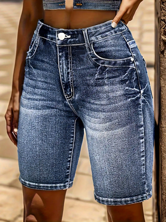 Women's Denim Shorts - Stretch – Blue / 4-Variant Selection – Blue option – main product image