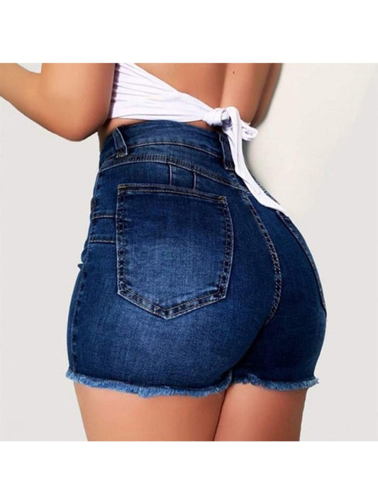 Women's Denim Shorts - Stretch – Dark Blue / Sizes S–XXL – Blue option – main product image