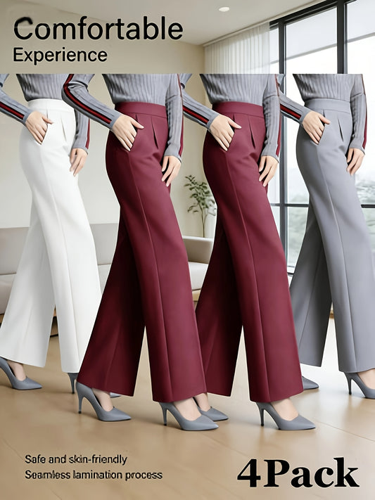 Women's Dress Pants - Everyday Comfort – Black & white & burgundy & gray – main product image