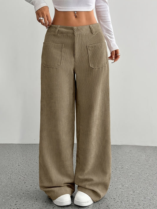 Women's Dress Pants - Pocket Detail Relaxed fit – Black option – main product image