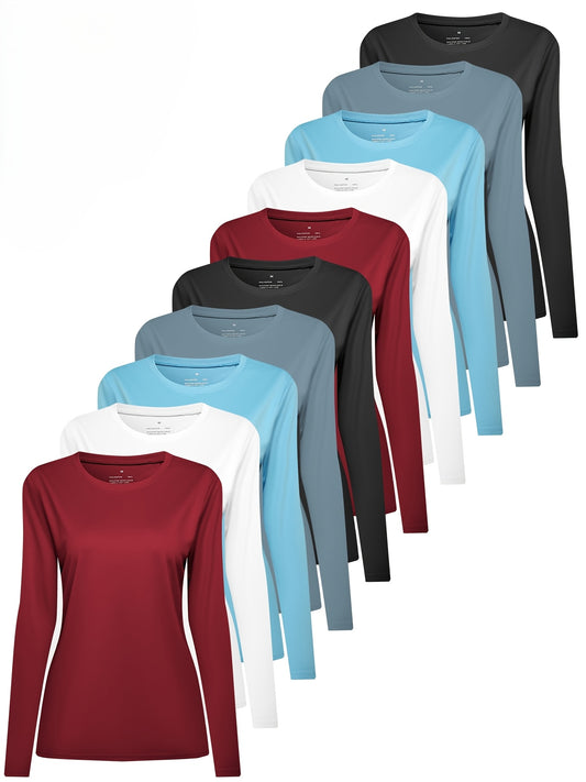 Women's Essential T-Shirt - 10-Pack Crew Neck Long Sleeve – Colorway 77157 – main product image