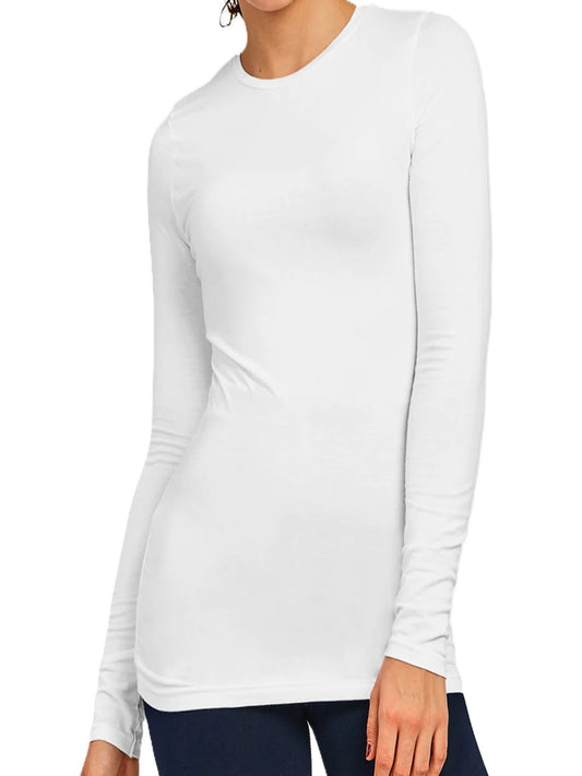 Women's Essential T-Shirt - Crew Neck Long Sleeve – Sizes S–L – Black option – main product image