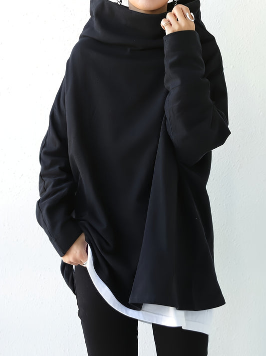 Women's Essential T-Shirt - Round Neck Long Sleeve – Black / Grey – Black option – main product image