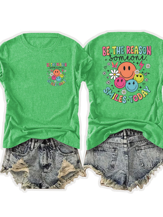 Women's Essential T-Shirt - Round Neck Short Sleeve – Lake Green / Red – Green option – main product image