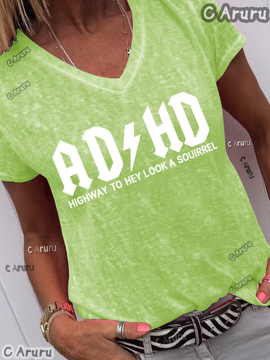 Women's Essential T-Shirt - V-Neck Short Sleeve – Grass Green / Purple – Green option – main product image