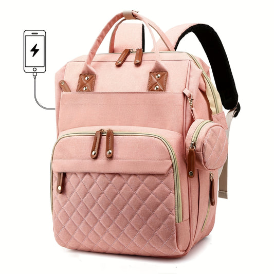 Women's Everyday Diaper Bag – pink color / Green – main product image