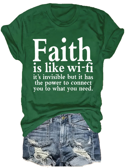 Women's Faith Graphic T-Shirt - Short Sleeve – Green option – main product image