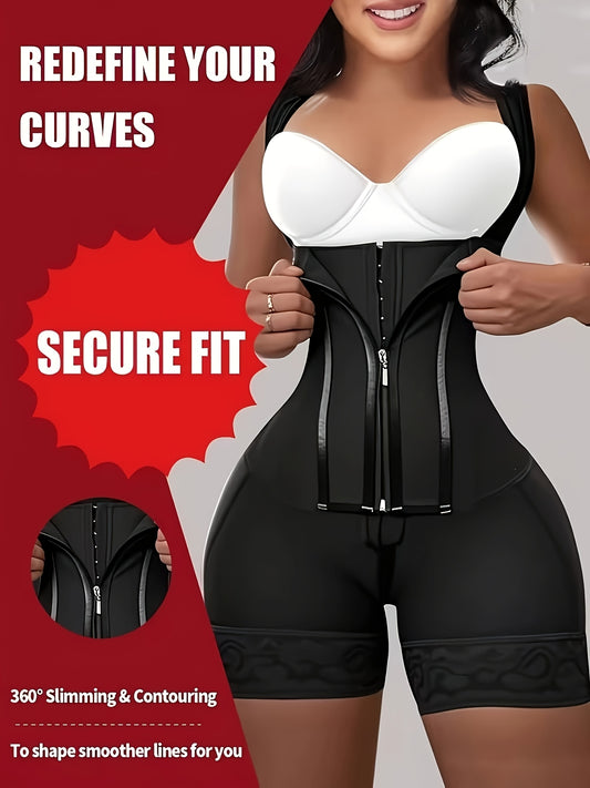 Women's Firm Control Shapewear Bodysuit - Zip Front Body Smoothing, Light Purple – main product image