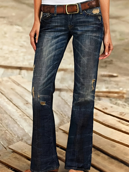 Women's Flare Jeans - Dark Blue – Blue option – main product image