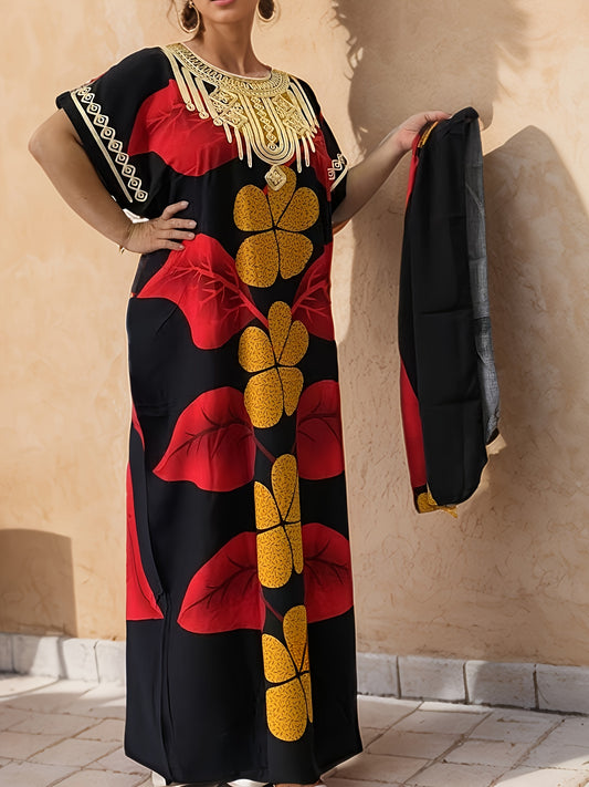Women's Floral Evening Dress - Event Style – Black option – main product image