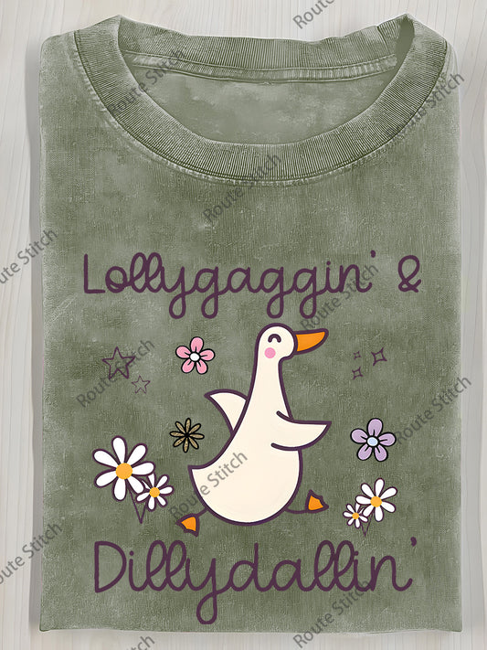 Women's Floral Graphic T-Shirt - Round Neck Short Sleeve – 3-Color Selection – main product image