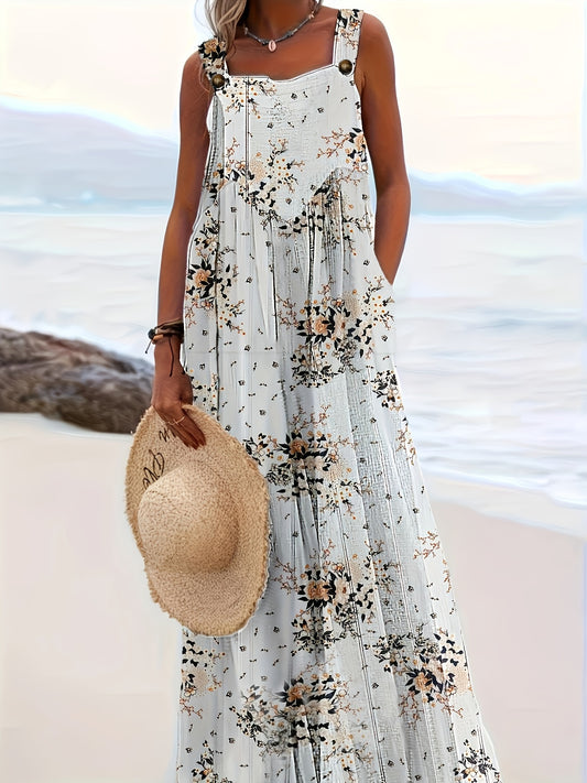 Women's Floral Maxi Casual Dress - Sleeveless – main product image