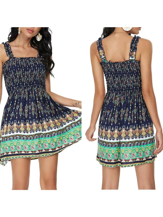 Women's Floral Mini Dress 3-Pack - Boho Square Neck Style – main product image