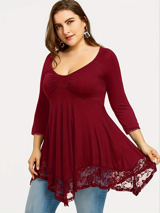 Women's Floral Print Blouse - Crew Neck Long Sleeve – main product image