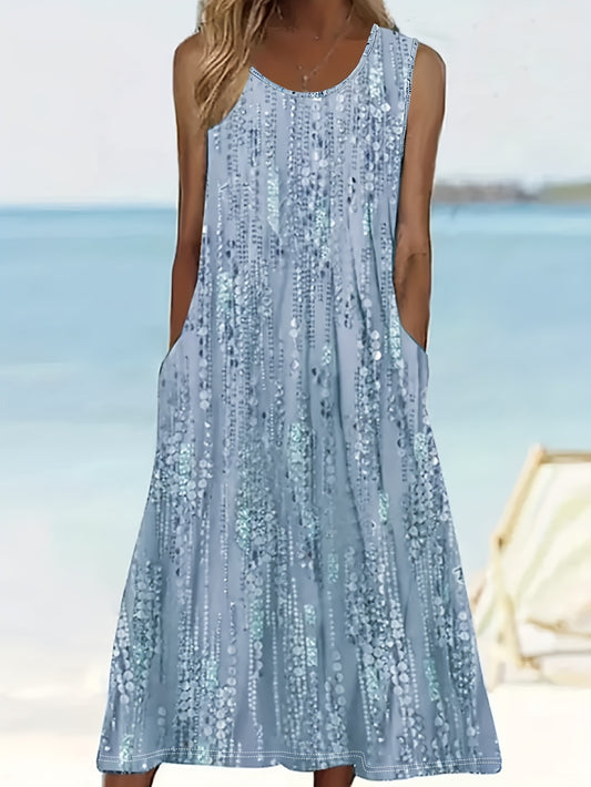 Women's Floral Vest Dress – Sleeveless Beach Style – main product image