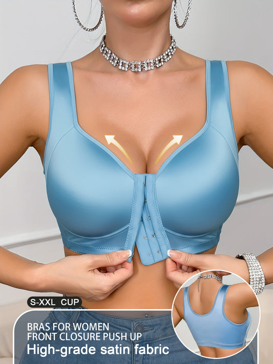 Women’s Front Closure Wireless Bra - Easy Front Fastening – White option – main product image