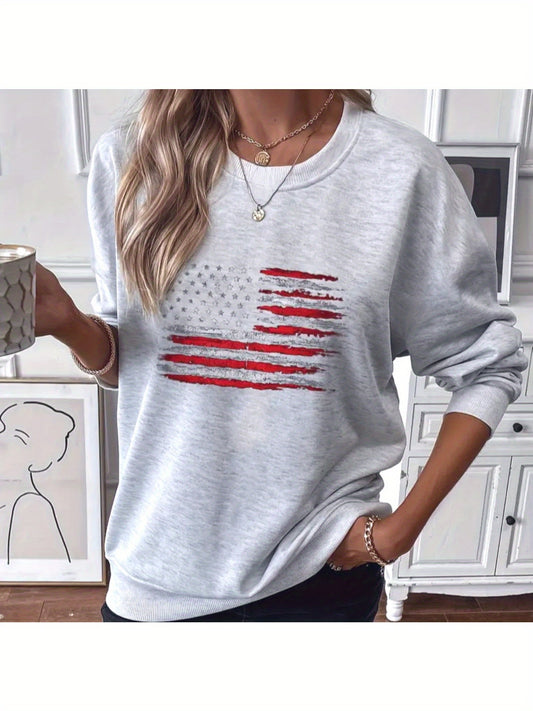Women's Graphic Crewneck Sweatshirt - Regular Fit Crew Neck – Light Grey Graphic Design 22213 – Grey option – main product im