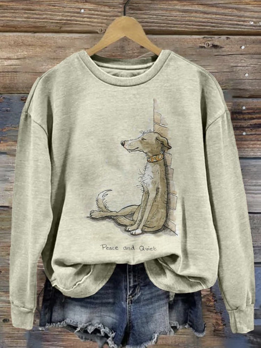 Women's Graphic Crewneck Sweatshirt - Regular Fit Crew Neck – Light Grey Graphic Design 84965 – Grey option – main product im