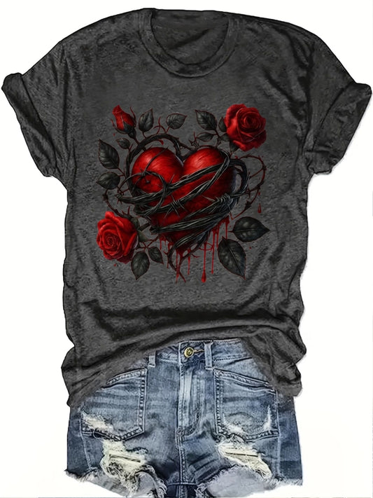 Women's Graphic Print Blouse - Regular Fit – Dark Gray – Gray option – main product image
