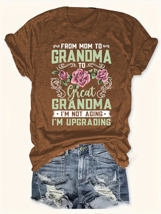 Women's Graphic Print T-Shirt - Crew Neck Short Sleeve – 6-Variant Selection – main product image