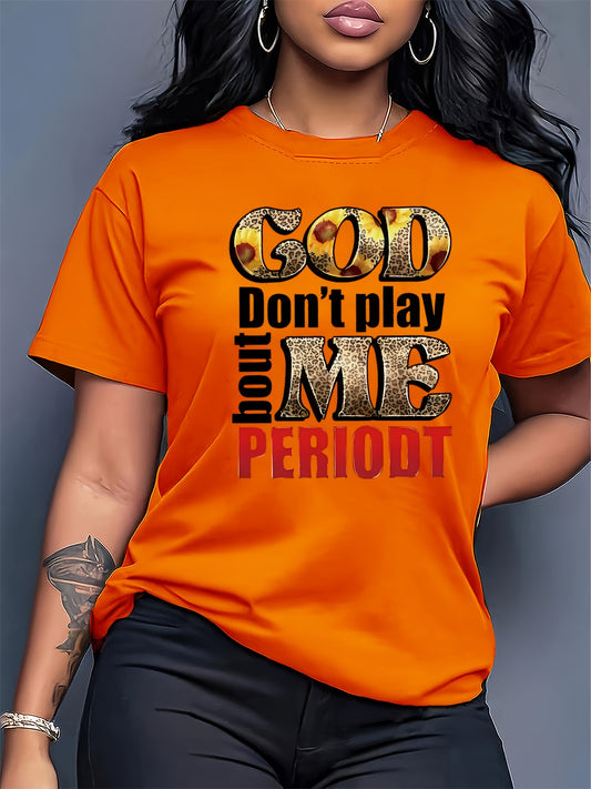 Women's Graphic Print T-Shirt - Crew Neck Short Sleeve – Orange / pink color – Orange option – main product image