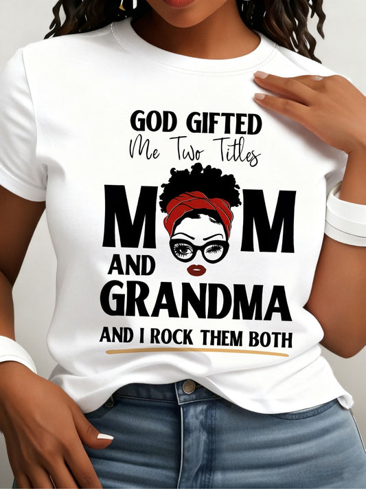 Women's Graphic Print T-Shirt - Crew Neck Short Sleeve – White / 4-Variant Selection – White option – main product image