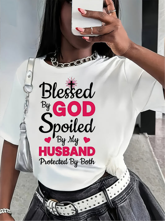 Women's Graphic Print T-Shirt - Regular Fit – Apricot / White – Apricot option – main product image