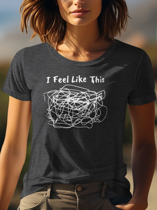 Women's Graphic Print T-Shirt - Regular Fit – Dark Gray / Navy Color – Gray option – main product image