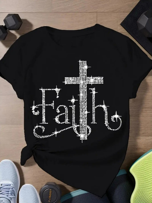 Women's Graphic Print T-Shirt - Relaxed Fit – Black – main product image