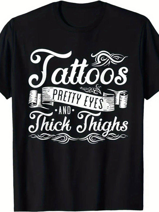 Women's Graphic Print T-Shirt - Round Neck Short Sleeve – Black Graphic Design 66533 – Black option – main product image