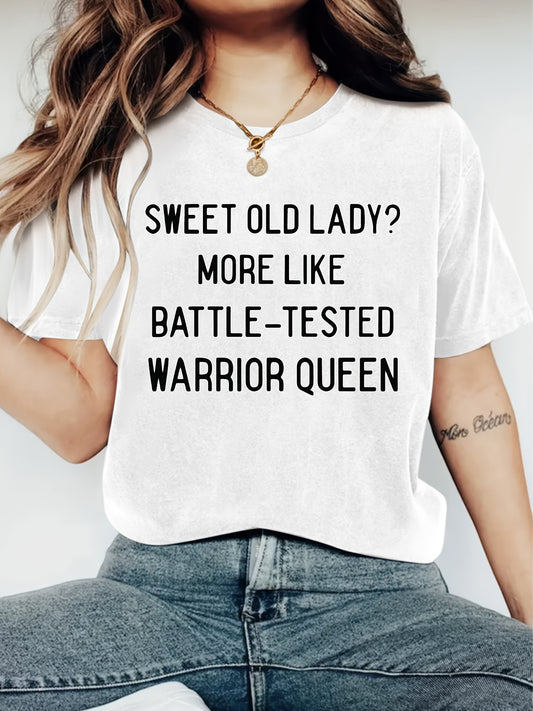 Women's Graphic Print T-Shirt - Round Neck Short Sleeve – Dark Gray / Black – Gray option – main product image