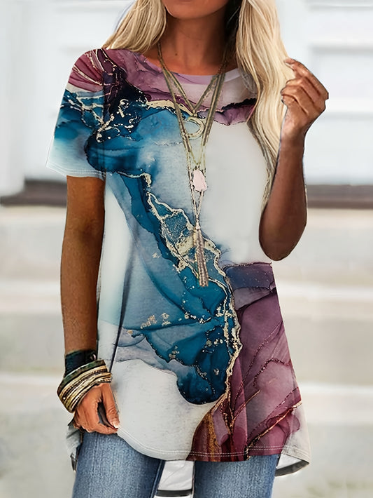 Women's Graphic Print T-Shirt - Round Neck Short Sleeve – Graphic Design 64933 – main product image