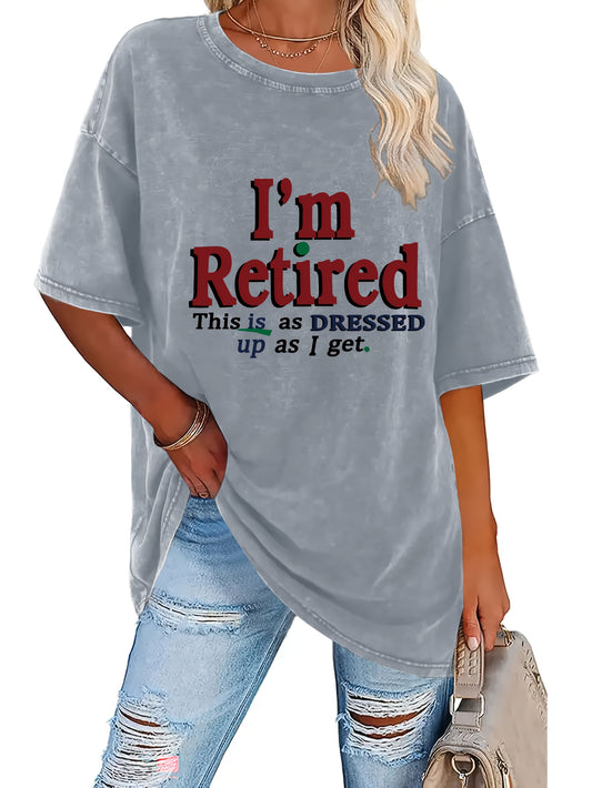 Women's Graphic Print T-Shirt - Round Neck Short Sleeve – Light Gray 2 / Black – Gray option – main product image