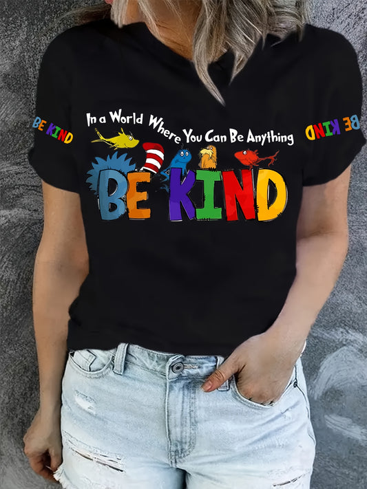 Women's Graphic Print T-Shirt - Round Neck Short Sleeve – White / Sizes 0XL–5XL – White option – main product image