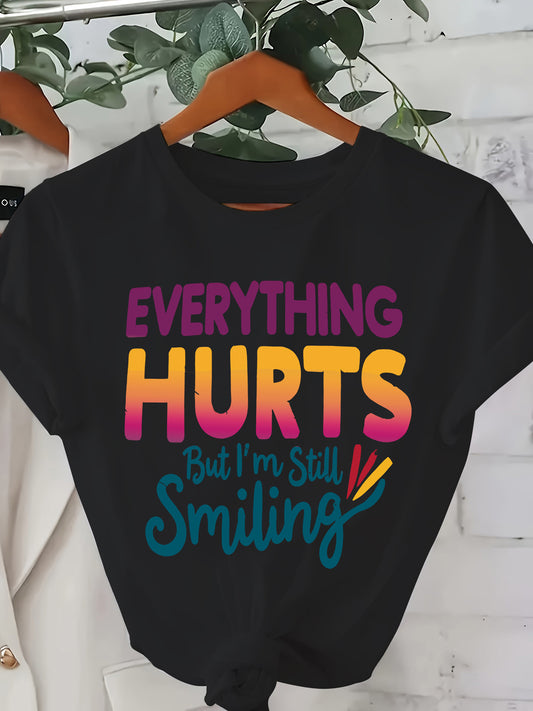 Women's Graphic Print T-Shirt - Round Neck Short Sleeve – White / Sizes 1XL–5XL – main product image