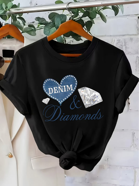 Women's Graphic Print T-Shirt - Short Sleeve – Sizes 1XL–5XL – White option – main product image
