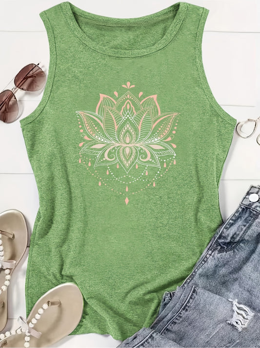 Women's Graphic Print Tank Top - Classic Neck Sleeveless – main product image