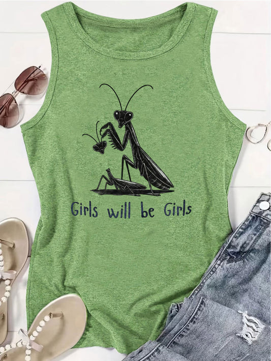 Women's Graphic Print Tank Top - Crew Neck – Sizes 1XL–5XL – Gray option – main product image