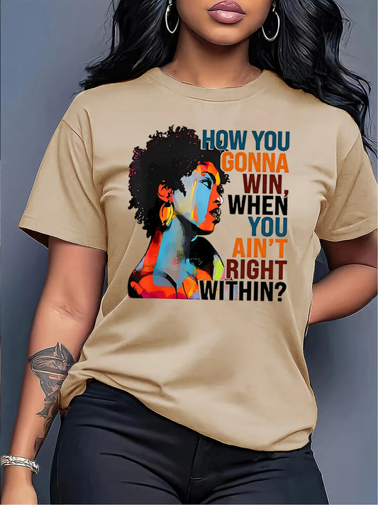 Women's Graphic T-Shirt - Graphic Print Crew Neck – Printed – Red option – main product image
