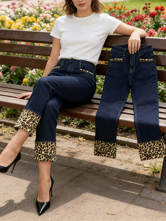 Women's High-Waist Jeans - Deep Blue Dark Wash Stretch – Blue option – main product image