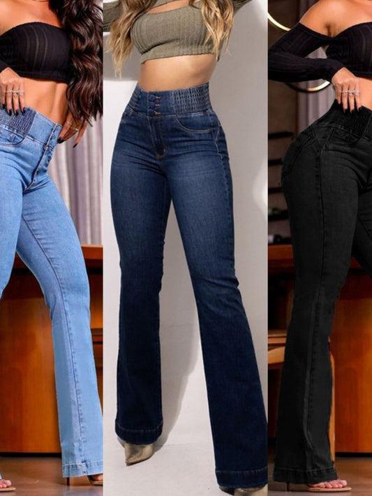 Women's High-Waist Jeans - Light Blue Streetwear – Blue option – main product image