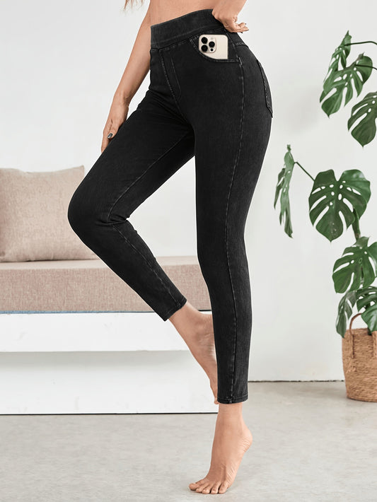 Women's High-Waist Jeans - Navy Color – Navy option – main product image