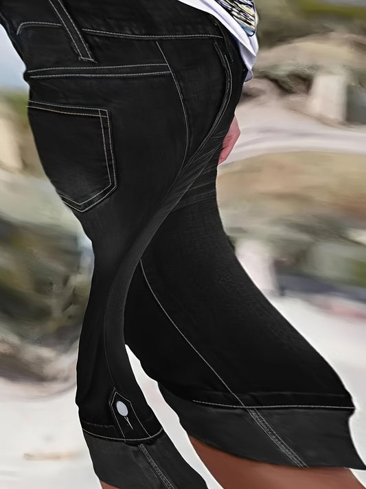 Women's High-Waist Jeans - Navy Color Pocket Detail – main product image