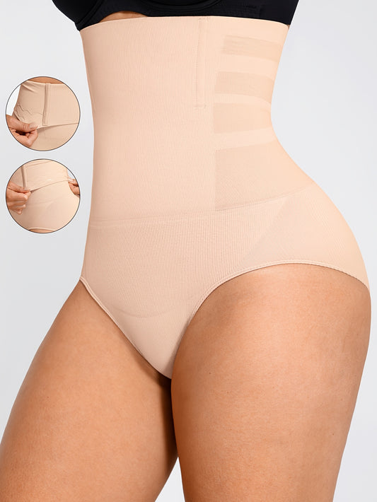 Women’s High-Waist Shapewear Briefs - Tummy Control Support – Apricot – main product image
