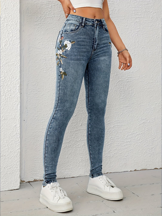 Women's High-Waist Skinny Jeans - Light Blue Pocket Detail – Blue option – main product image